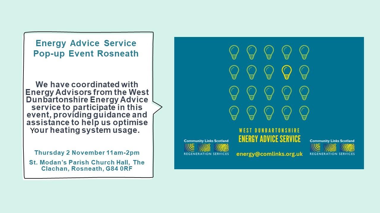 Energy Advice Service Pop-up Event Rosneath 
